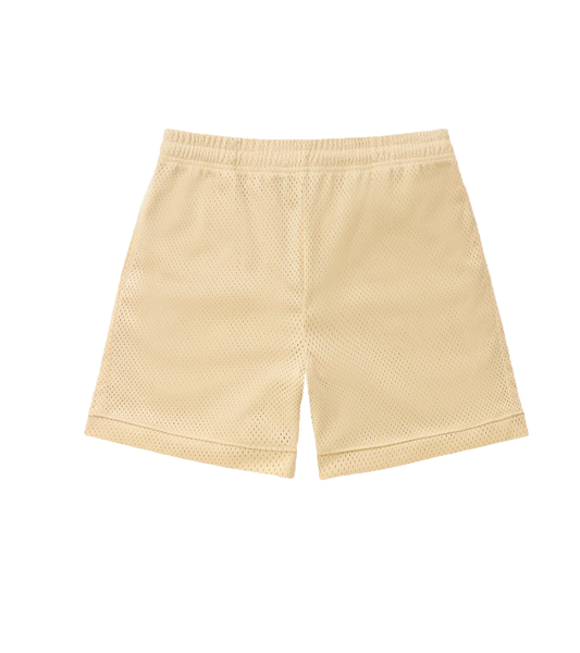 BEIGE MESH SHORTS