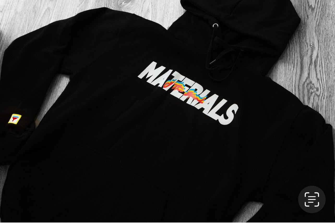 MATERIALS "PRIMARY" HOODIE - BLACK